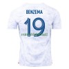 Maillot de Supporter France Benzema 19 Extérieur Coupe du Monde 2022 Pour Homme